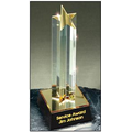 Single Star Gold Reflective Acrylic Award - 7" Tall